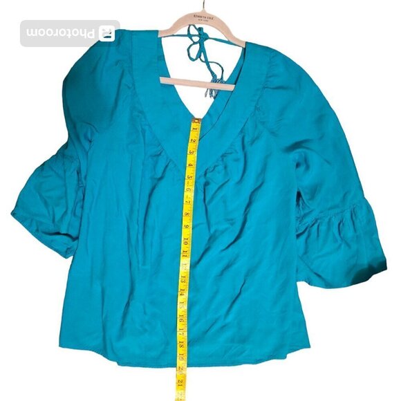 Crown & Ivy Tunic Women's Size‎ Large Turquoise Beaded Tie Behind Neck Bo… - Picture 4 of 7